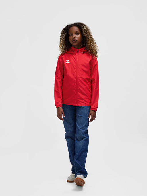 hmlESSENTIAL AW JACKET KIDS, TRUE RED, model