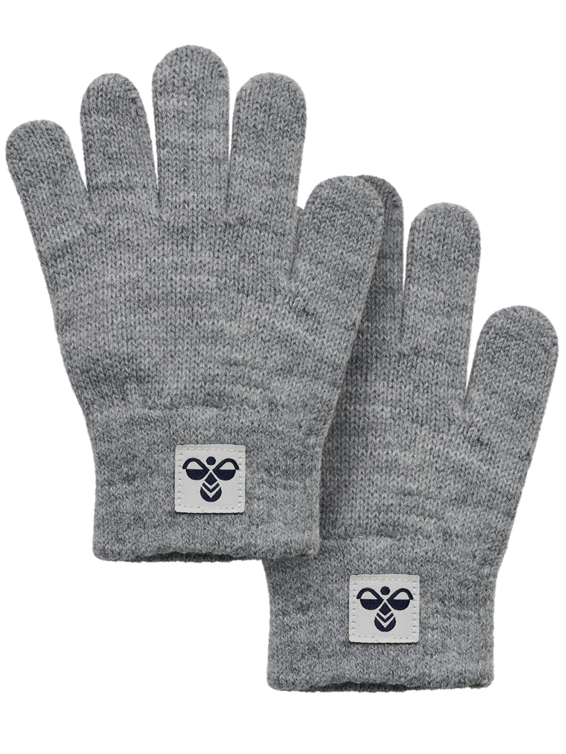 hmlJR KNIT GLOVES 2-PACK, GREY MELANGE