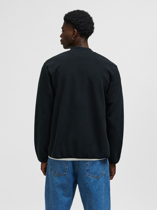 hmlFLEECE ZIP JACKET BEE, BLACK, model