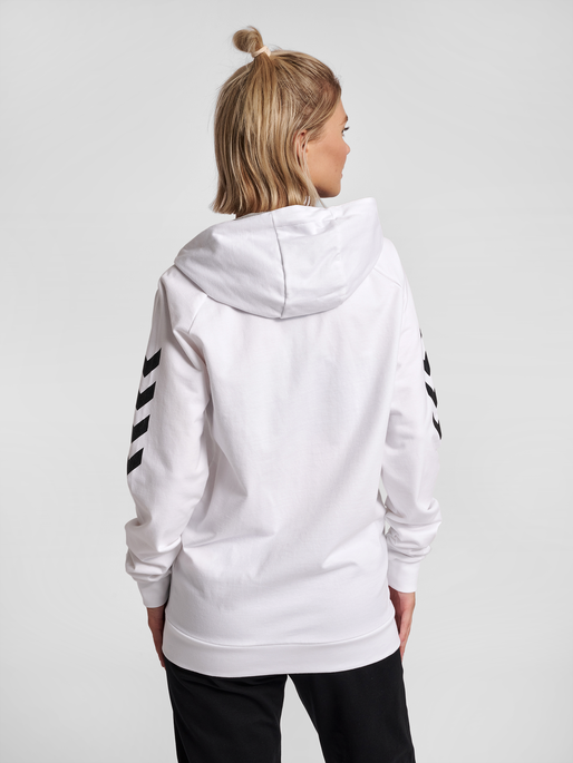 HMLGO COTTON ZIP HOODIE WOMAN, WHITE, model