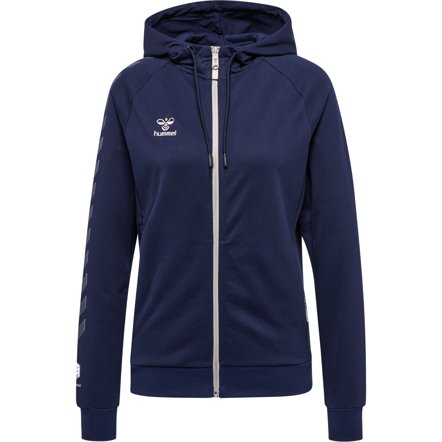 hmlMOVE GRID COTTON ZIP HOODIE WOMA, MARINE, packshot