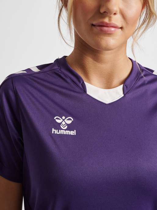 hmlCORE XK POLY JERSEY S/S WOMAN, ACAI/WHITE, model