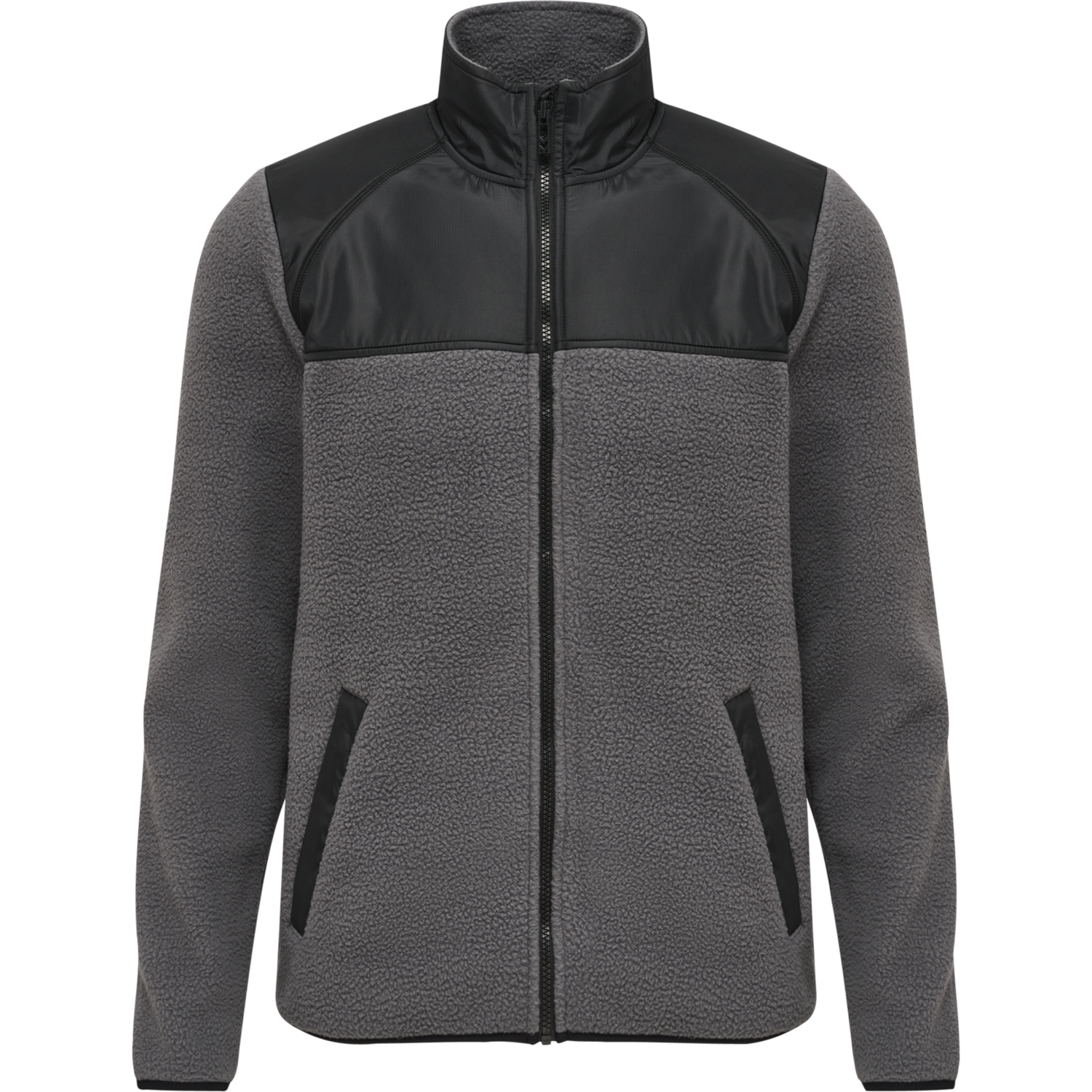 hmlLGC CHARLEY FLEECE JACKET, BLACKENED PEARL, packshot