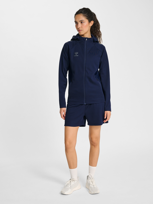 hmlCIMA 2.0 ZIP HOODIE WOMAN, MARINE, model