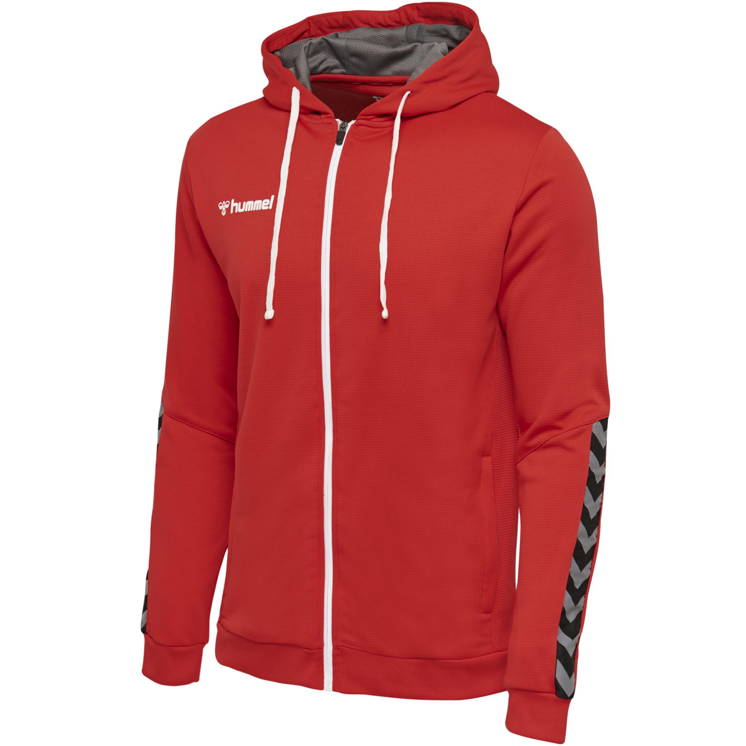 hmlAUTHENTIC POLY ZIP HOODIE, TRUE RED, packshot